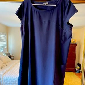 Talbots navy blue, light weight dress.  Size L.